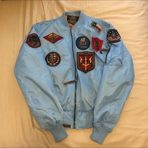 TOP GUN® MA-1 NYLON BOMBER JACKET WITH PATCHES